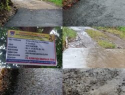 Proyek pembangunan Jalan Bedeng Kresek Dempo Makmur Diduga Bermasalah