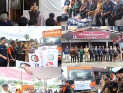 Ketua KPU Dan PJ Walikota Melakukan Pelepasan Distribusi Logistik Pemilu Tahun 2024