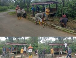 Mengantisipasi Tindak Kejahatan Petani Kopi Tanjung Cermin, Dirikan Pos Ronda Di Jalan Gunung Gare